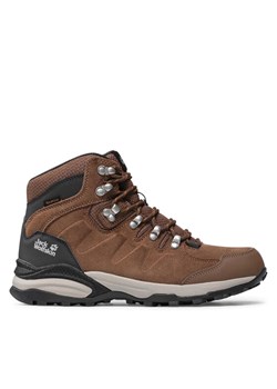 Trekkingi Jack Wolfskin Refugio Texapore Mid W 4050871 Brązowy ze sklepu MODIVO w kategorii Buty trekkingowe damskie - zdjęcie 180476350