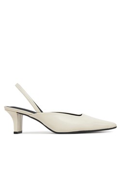 Sandały Calvin Klein Heel Mule Pump 50 - Lth HW0HW02551 Beżowy ze sklepu MODIVO w kategorii Czółenka - zdjęcie 180527170