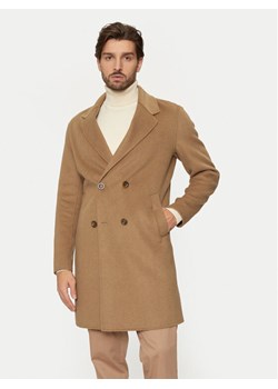 Guess Płaszcz wełniany M4BL47 WGJU2 Beżowy Regular Fit ze sklepu MODIVO w kategorii Płaszcze męskie - zdjęcie 181032734