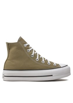 Converse Trampki Chuck Taylor All Star Lift Hi A07571C Khaki ze sklepu MODIVO w kategorii Trampki damskie - zdjęcie 181032774