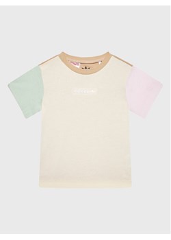 adidas T-Shirt Colorblock HK9812 Beżowy Regular Fit ze sklepu MODIVO w kategorii Koszulki niemowlęce - zdjęcie 181033120