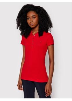 Tommy Hilfiger Polo New Chaira 1M57636661 Czerwony Slim Fit ze sklepu MODIVO w kategorii Bluzki damskie - zdjęcie 181033174