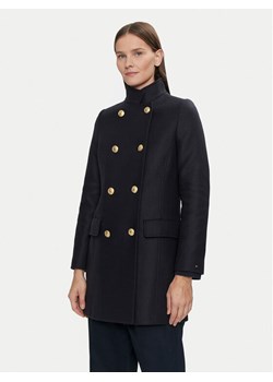 Tommy Hilfiger Płaszcz wełniany WW0WW42732 Granatowy Regular Fit ze sklepu MODIVO w kategorii Płaszcze damskie - zdjęcie 181033821