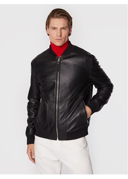 Hugo Kurtka skórzana Lenno 50481934 Czarny Slim Fit ze sklepu MODIVO w kategorii Kurtki męskie - zdjęcie 181033830