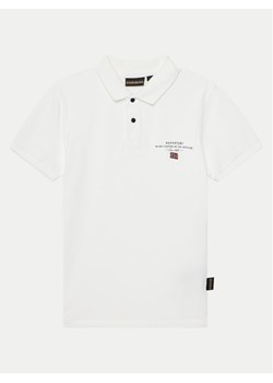 Napapijri Polo Elbas 5 NP0A4G4N0021 S Biały Regular Fit ze sklepu MODIVO w kategorii T-shirty chłopięce - zdjęcie 181033963