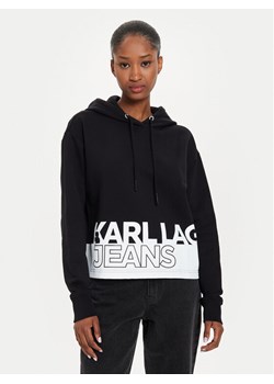 Karl Lagerfeld Jeans Bluza 245J1803 Czarny Regular Fit ze sklepu MODIVO w kategorii Bluzy damskie - zdjęcie 181034080