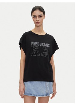 Pepe Jeans T-Shirt Lira PL505996 Czarny Regular Fit ze sklepu MODIVO w kategorii Bluzki damskie - zdjęcie 181034143