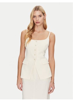 Simona Corsellini Top P25CPTO00801 Beżowy Slim Fit ze sklepu MODIVO w kategorii Bluzki damskie - zdjęcie 181034333