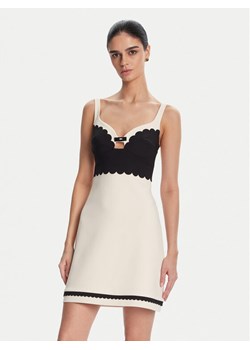 Elisabetta Franchi Sukienka koktajlowa AB70352E2 Beżowy Regular Fit ze sklepu MODIVO w kategorii Sukienki - zdjęcie 181035063
