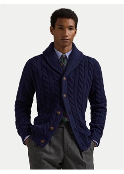 Polo Ralph Lauren Kardigan 710956609001 Granatowy Regular Fit ze sklepu MODIVO w kategorii Swetry męskie - zdjęcie 181035461