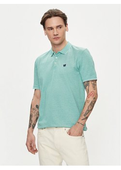 Wrangler Polo Refined 112350393 Zielony Regular Fit ze sklepu MODIVO w kategorii T-shirty męskie - zdjęcie 181035474