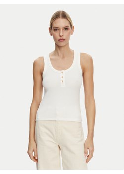 Tommy Hilfiger Top Henley WW0WW43920 Biały Slim Fit ze sklepu MODIVO w kategorii Bluzki damskie - zdjęcie 181035652