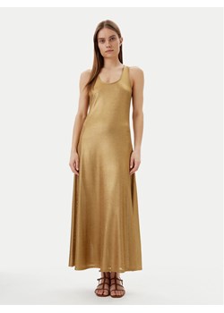 LOLA CASADEMUNT Sukienka letnia LS2516020 Złoty Relaxed Fit ze sklepu MODIVO w kategorii Sukienki - zdjęcie 181035672