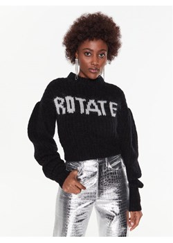 ROTATE Sweter Knit Puff-Sleeve RT2286 Czarny Regular Fit ze sklepu MODIVO w kategorii Swetry damskie - zdjęcie 181036043