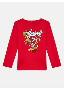 Guess Bluzka I4YI02 K8HM4 Czerwony Regular Fit ze sklepu MODIVO w kategorii Kaftaniki i bluzki - zdjęcie 181037090