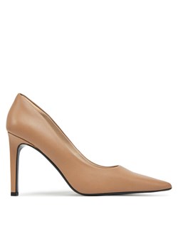Calvin Klein Szpilki Heel Pump 90 - Lth HW0HW02336 Brązowy - id: 0000304828393 - marki Calvin Klein - 181037111 Calvin Klein Szpilki Heel Pump 90 - Lth HW0HW02336 Brązowy ze sklepu MODIVO w kategorii Czółenka - zdjęcie 181037111