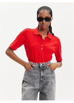 Tommy Hilfiger Polo 1985 WW0WW37820 Czerwony Regular Fit ze sklepu MODIVO w kategorii Bluzki damskie - zdjęcie 181037412