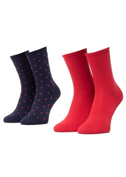 Tommy Hilfiger Zestaw 2 par wysokich skarpet damskich 100001493 Granatowy ze sklepu MODIVO w kategorii Skarpetki damskie - zdjęcie 181038542