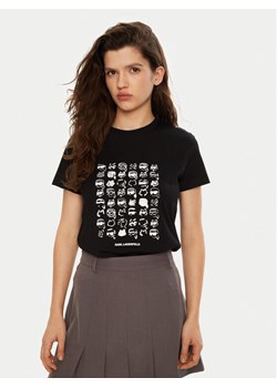 KARL LAGERFELD T-Shirt A1W17124 Czarny Regular Fit ze sklepu MODIVO w kategorii Bluzki damskie - zdjęcie 181038780