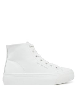 Calvin Klein Jeans Sneakersy Vulc Flatform Mid Mg Lth YW0YW01741 Biały ze sklepu MODIVO w kategorii Trampki damskie - zdjęcie 181038980