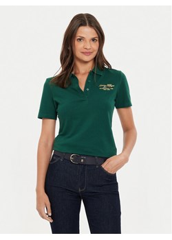 Tommy Hilfiger Polo Script WW0WW43624 Zielony Slim Fit ze sklepu MODIVO w kategorii Bluzki damskie - zdjęcie 181039694