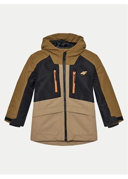 4F Kurtka snowboardowa 4FJWAW24TTJAM539 Brązowy Regular Fit ze sklepu MODIVO w kategorii Kurtki chłopięce - zdjęcie 181040044
