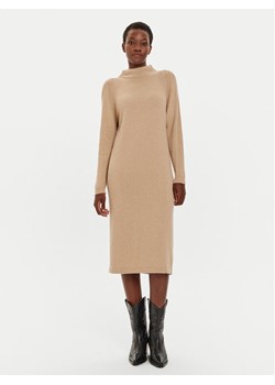 United Colors Of Benetton Sukienka dzianinowa 1235DV01T Beżowy Regular Fit ze sklepu MODIVO w kategorii Sukienki - zdjęcie 181040081