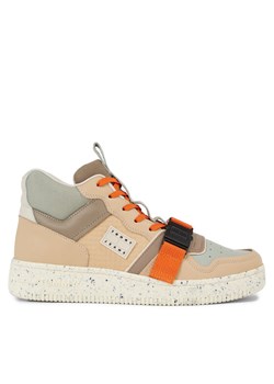 Tommy Jeans Sneakersy Tjm Basket Leather Buckle Mid EM0EM01288 Beżowy ze sklepu MODIVO w kategorii Buty sportowe męskie - zdjęcie 181040091