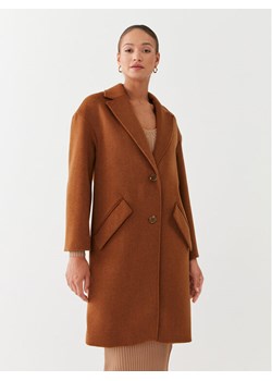 Guess Płaszcz wełniany Elly W2BL0H WEWU0 Brązowy Relaxed Fit ze sklepu MODIVO w kategorii Płaszcze damskie - zdjęcie 181040253