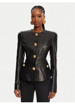 Balmain Kurtka skórzana DF0SK690LC62 Czarny Regular Fit ze sklepu MODIVO w kategorii Kurtki damskie - zdjęcie 181040301
