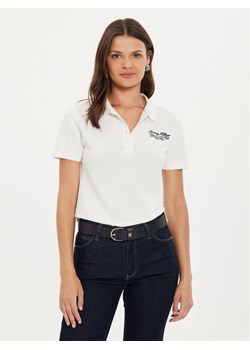 Tommy Hilfiger Polo Script WW0WW43624 Écru Slim Fit ze sklepu MODIVO w kategorii Bluzki damskie - zdjęcie 181041144