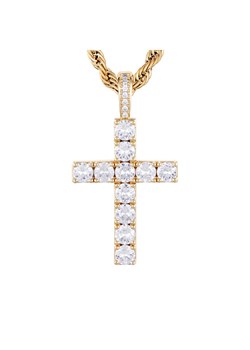 ICED STUFF Zawieszka Diamond Cross Złoty ze sklepu MODIVO w kategorii Zawieszki - zdjęcie 181041213