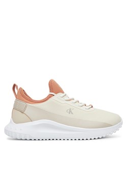 Calvin Klein Jeans Sneakersy Eva Runner Low Lace Mix In YW0YW01759 Écru - id: 0000304826658 - marki Calvin Klein - 181041400 Calvin Klein Jeans Sneakersy Eva Runner Low Lace Mix In YW0YW01759 Écru ze sklepu MODIVO w kategorii Buty sportowe damskie - zdjęcie 181041400