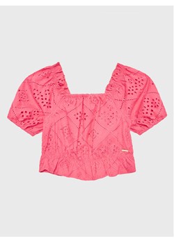 Guess Bluzka J3GH02 WFGJ0 Różowy Regular Fit ze sklepu MODIVO w kategorii Bluzki dziewczęce - zdjęcie 181041703