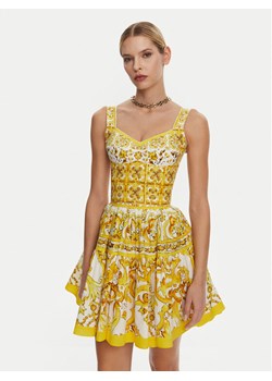 Dolce&Gabbana Top F7W98T HH5EA Żółty Regular Fit ze sklepu MODIVO w kategorii Bluzki damskie - zdjęcie 181042172