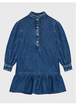 Tommy Hilfiger Sukienka jeansowa Denim Frill Collar KG0KG07026 D Niebieski Regular Fit ze sklepu MODIVO w kategorii Sukienki dziewczęce - zdjęcie 181042191