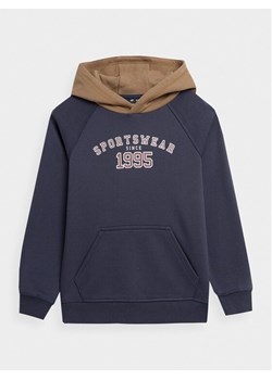 4F Bluza 4FJAW23TSWSM651 Granatowy Regular Fit ze sklepu MODIVO w kategorii Bluzy chłopięce - zdjęcie 181042772