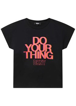 DKNY T-Shirt D35S88 D Czarny Regular Fit ze sklepu MODIVO w kategorii Bluzki dziewczęce - zdjęcie 181043011