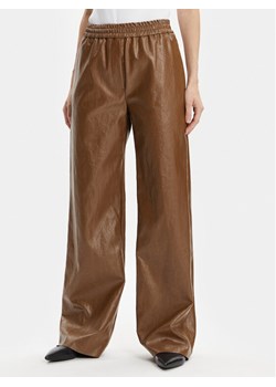 Max Mara Leisure Spodnie z imitacji skóry Brezza 2415131141 Brązowy Wide Leg ze sklepu MODIVO w kategorii Spodnie damskie - zdjęcie 181043043