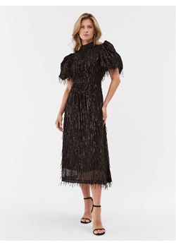 ROTATE Sukienka koktajlowa Sequin Midi Puff 111627100 Czarny Regular Fit ze sklepu MODIVO w kategorii Sukienki - zdjęcie 181044801