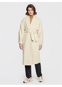 American Vintage Płaszcz wełniany Karabay KARA17BH22 Écru Relaxed Fit ze sklepu MODIVO w kategorii Płaszcze damskie - zdjęcie 181045471