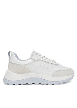Calvin Klein Sneakersy Runner Lace Up Mesh Mix HW0HW02487 Biały ze sklepu MODIVO w kategorii Buty sportowe damskie - zdjęcie 181045550