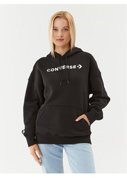 Converse Bluza Wordmark Fleece Hoodie Emb 10025690-A06 Czarny Regular Fit ze sklepu MODIVO w kategorii Bluzy damskie - zdjęcie 181046012