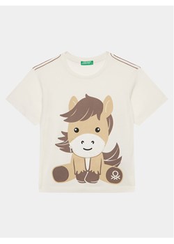 United Colors Of Benetton T-Shirt 3096G10DA Écru Regular Fit - id: 0000303817107 - marki United Colors Of Benetton - 181046284 United Colors Of Benetton T-Shirt 3096G10DA Écru Regular Fit ze sklepu MODIVO w kategorii Bluzki dziewczęce - zdjęcie 181046284