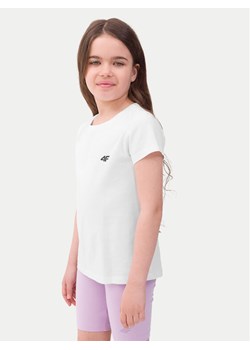 4F T-Shirt 4FJWSS24TTSHF1110 Biały Regular Fit ze sklepu MODIVO w kategorii Bluzki dziewczęce - zdjęcie 181046373