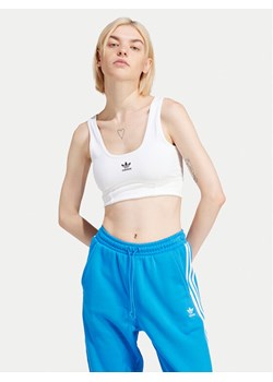 adidas Biustonosz top adicolor Trefoil IN4116 Biały ze sklepu MODIVO w kategorii Biustonosze - zdjęcie 181047223