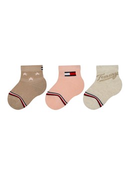 Tommy Hilfiger Zestaw 3 par wysokich skarpet dziecięcych 701224997 Beżowy ze sklepu MODIVO w kategorii Skarpetki dziecięce - zdjęcie 181047224