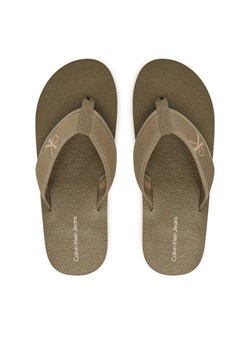 Calvin Klein Jeans Japonki Thong+ Cv YM0YM01235 Khaki ze sklepu MODIVO w kategorii Klapki męskie - zdjęcie 181047393