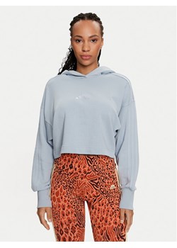 adidas Bluza ALL SZN French Terry 3-Stripes IY6847 Niebieski Regular Fit ze sklepu MODIVO w kategorii Bluzy damskie - zdjęcie 181048030