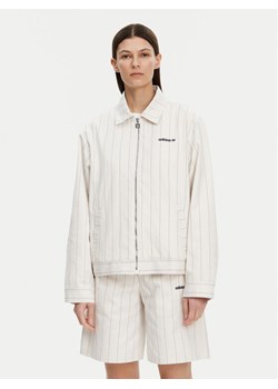 adidas Kurtka przejściowa Pinstripe Harrington JJ3476 Biały Loose Fit ze sklepu MODIVO w kategorii Kurtki damskie - zdjęcie 181048111